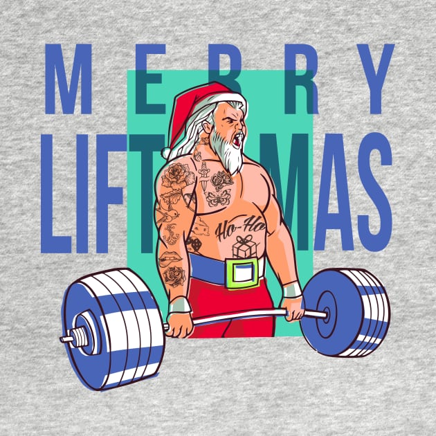 Merry Lift Mas Funny Christmas Tattooed Santa by UNDERGROUNDROOTS